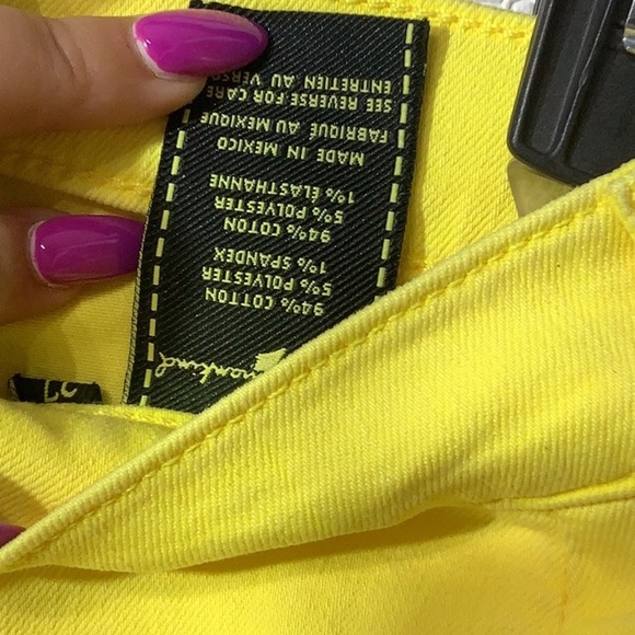 7 for all mankind NEW with Tag - Sz 27 - high rise slim kick boot lemon Jeans - Picture 8 of 8